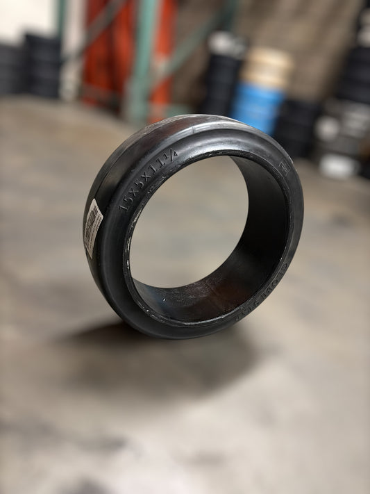 15x5x11.25 (15x5x11 ¼) Press On Cushion Forklift Tire Solid Rubber