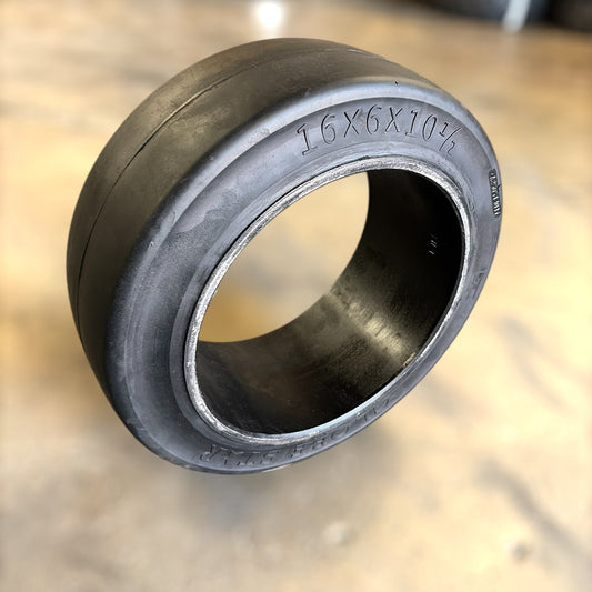 forklift tire on a blurred background