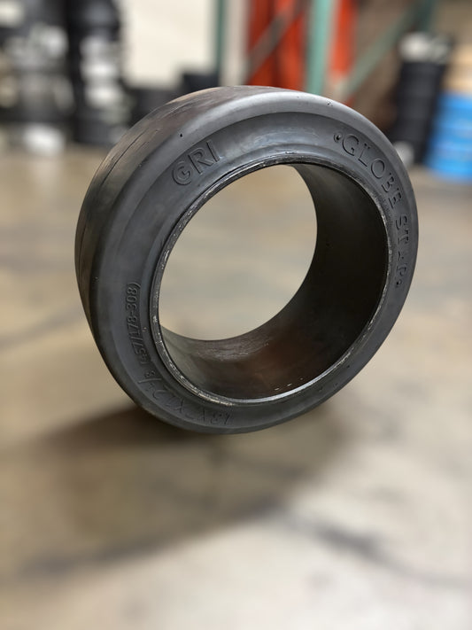 18x7x12.125 (18x7x12 ⅛) Press On Cushion Forklift Tire Solid Rubber