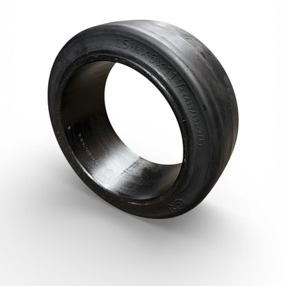 Black rubber tire inner liner on a white background