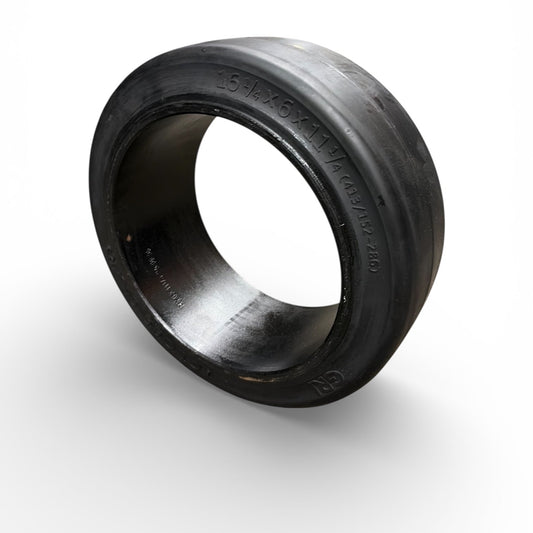 Black rubber tire inner liner on a white background